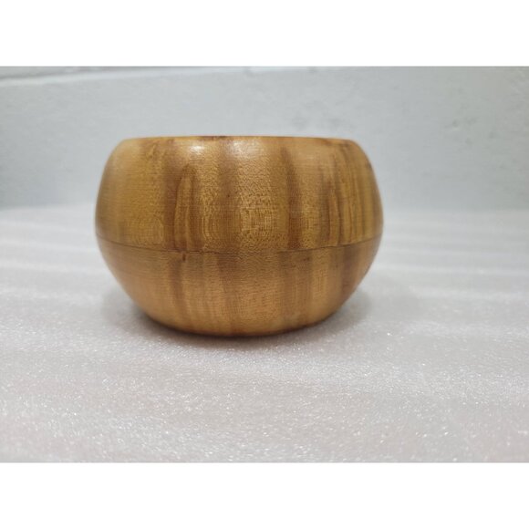 Artisan Crafted Wooden Bowl Trinkets Desktop Cottage Core 3" - Picture 3 of 9